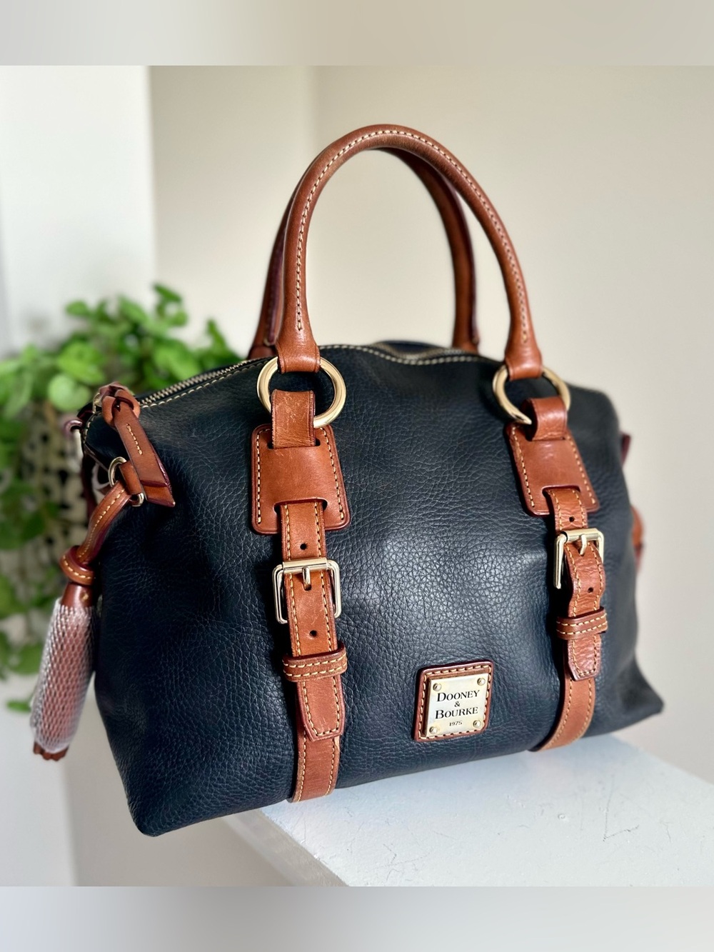 Dooney & Bourke Black Pebble Leather Bristol Satchel - Picture 8 of 12